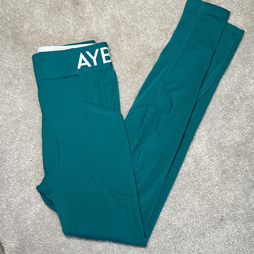AYBL Activewear Teal Leggings with Side Pocket - XS